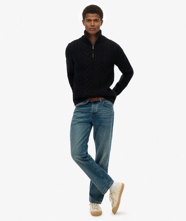Jacob Cable Knit Half Zip Jumper Image 3