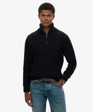 Jacob Cable Knit Half Zip Jumper