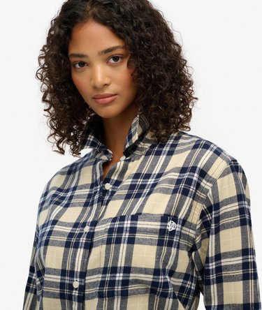 Camisa de franela a cuadros de corte boyfriend Image 4