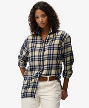 Flanelowa koszula w kratę w stylu boyfriend