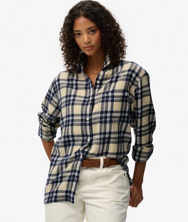 Camisa de franela a cuadros de corte boyfriend Image 2