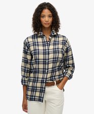 Flanelowa koszula w kratę w stylu boyfriend
