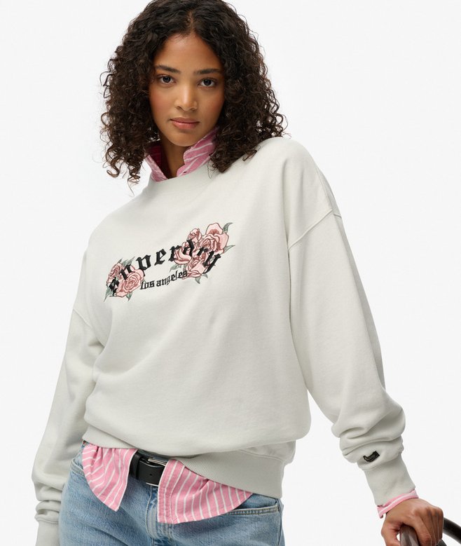 Night Garden Oversized Crew Sweatshirt