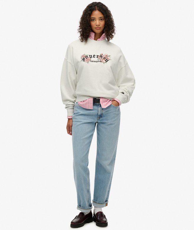 Night Garden Oversized Crew Sweatshirt