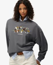 Night Garden Oversized Crew Sweatshirt