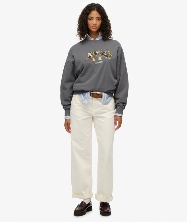 Night Garden Oversized Crew Sweatshirt