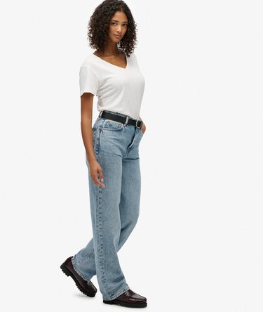 Organic Cotton High Rise Wide Leg Jeans Image 3