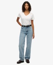 Organic Cotton High Rise Wide Leg Jeans