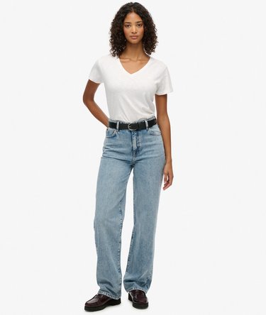 Organic Cotton High Rise Wide Leg Jeans Image 1