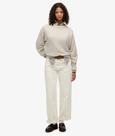 Slouchy Crew Neck Jumper Image 3