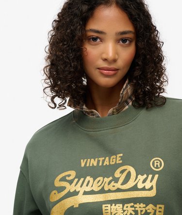Embellished Vintage Logo Loose Crew Sweatshirt Image 4