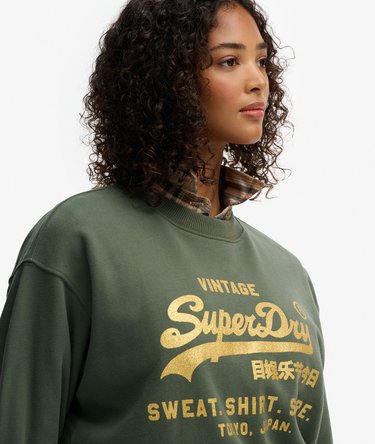 Embellished Vintage Logo Loose Crew Sweatshirt Image 2
