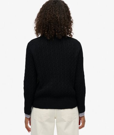 Brushed Cable Knit Henley Jumper Image 5