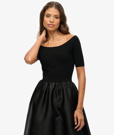Midi-Kleid mit Materialmix Image 5