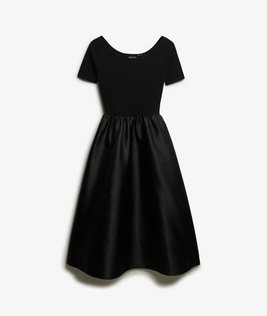 Midi-Kleid mit Materialmix Image 8