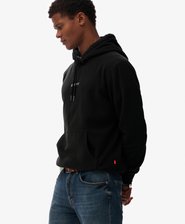 Fleece hoodie met micrologo