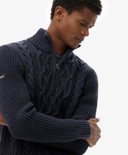 Maglione a trecce Jacob con mezza zip