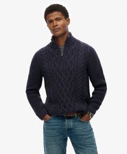 Maglione a trecce Jacob con mezza zip