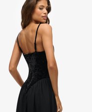 Samt-Korsett-Midikleid