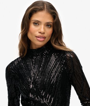 Open Back Long Sleeve Midi Dress Image 4