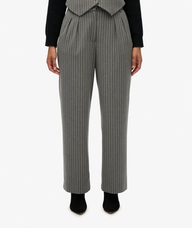 Mid Rise Pinstripe Trousers Image 3