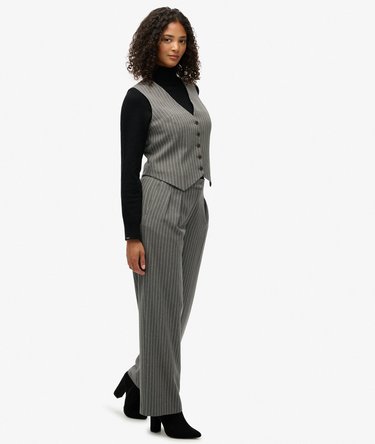 Mid Rise Pinstripe Trousers Image 2