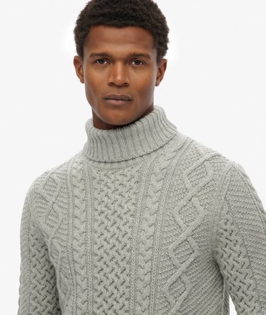 Jacob Cable Roll Neck Jumper Image 4