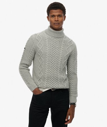 Jacob Cable Roll Neck Jumper Image 1