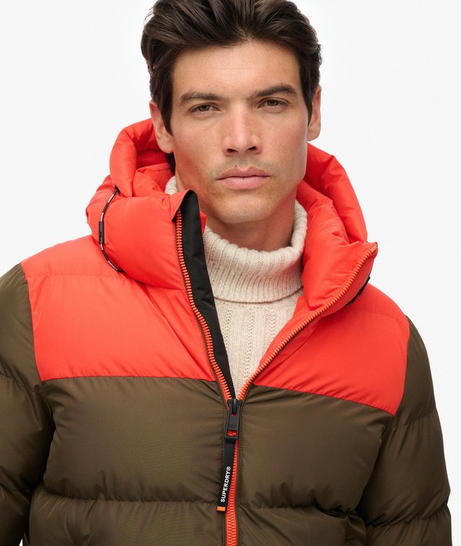 Colourblock Hooded Puffer Jacket