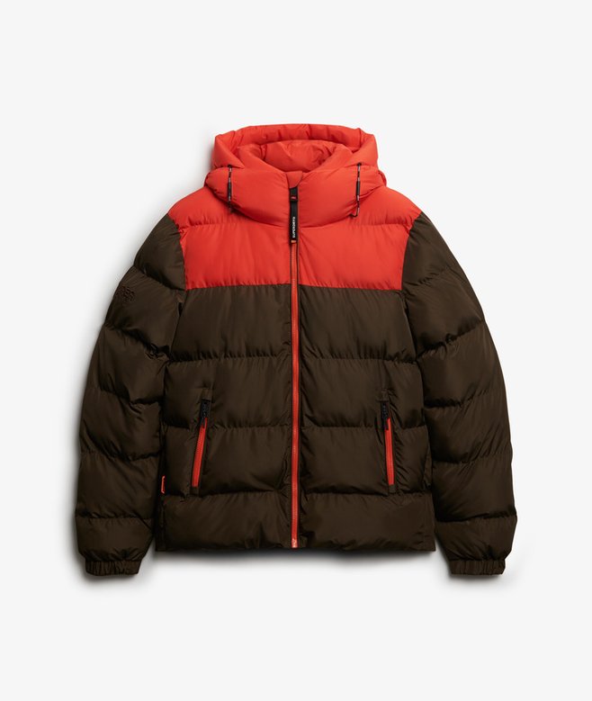 Colourblock Hooded Puffer Jacket