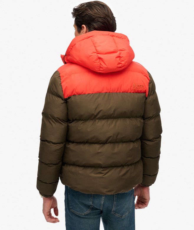 Colourblock Hooded Puffer Jacket