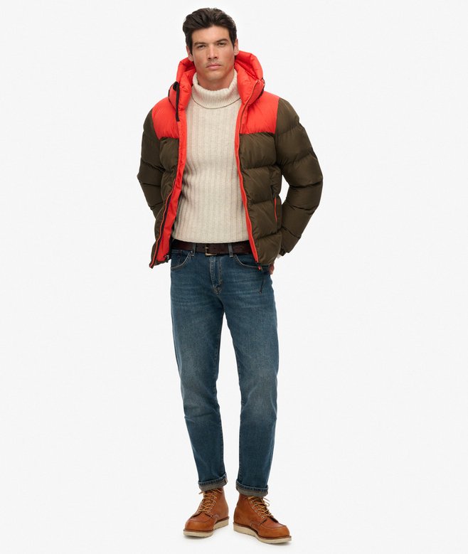 Colourblock Hooded Puffer Jacket