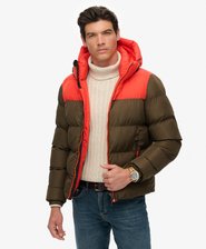 Colourblock Hooded Puffer Jacket
