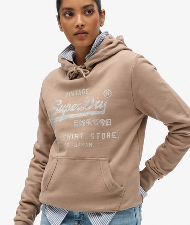 Embellished Vintage Logo Relaxed Hoodie Image 2