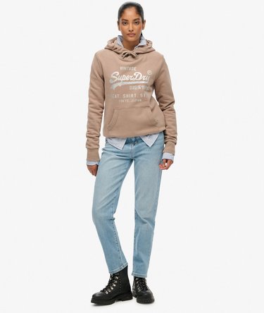 Embellished Vintage Logo Relaxed Hoodie Image 3
