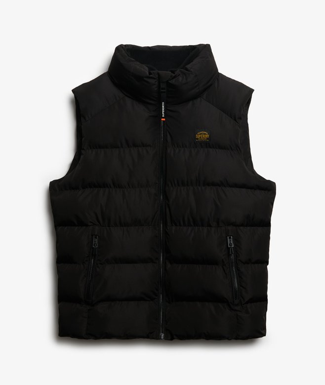 mens Sports Puffer Gilet in Black Superdry UK - Main Image