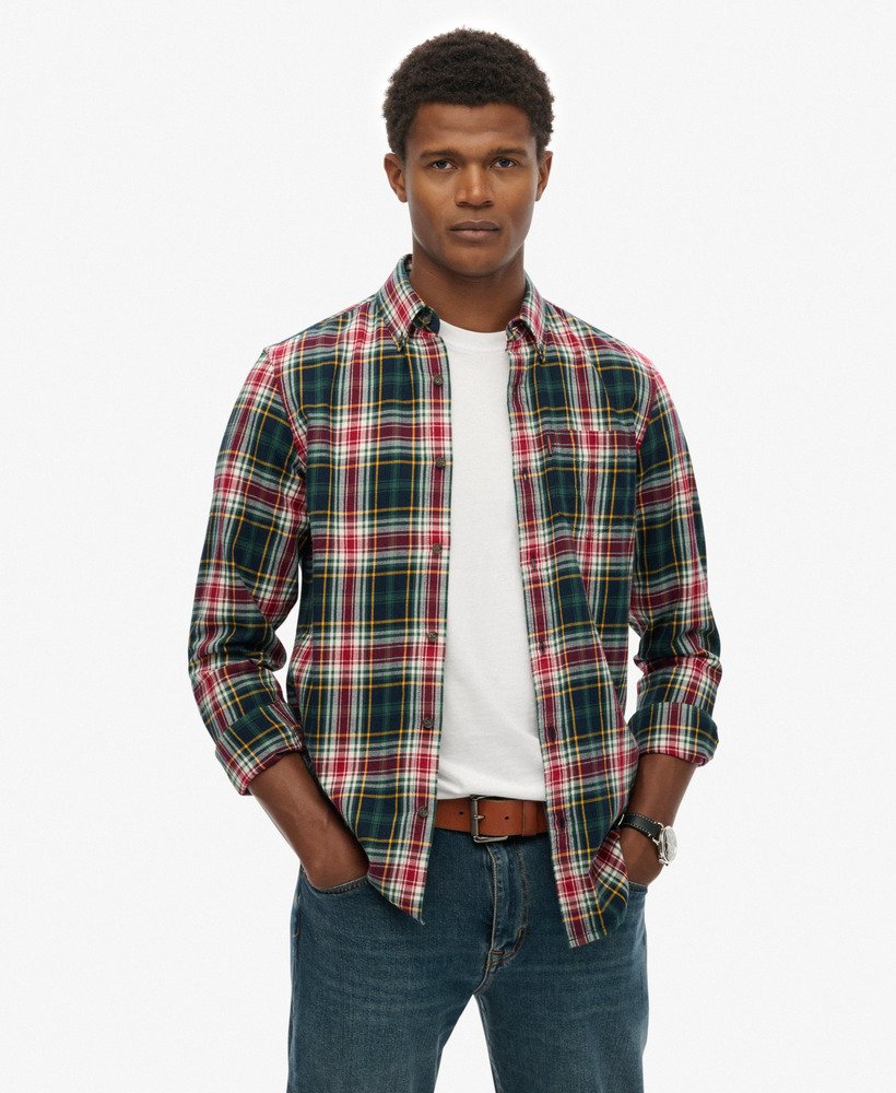 mens Vintage Check Shirt in Grace Check Green | Superdry US