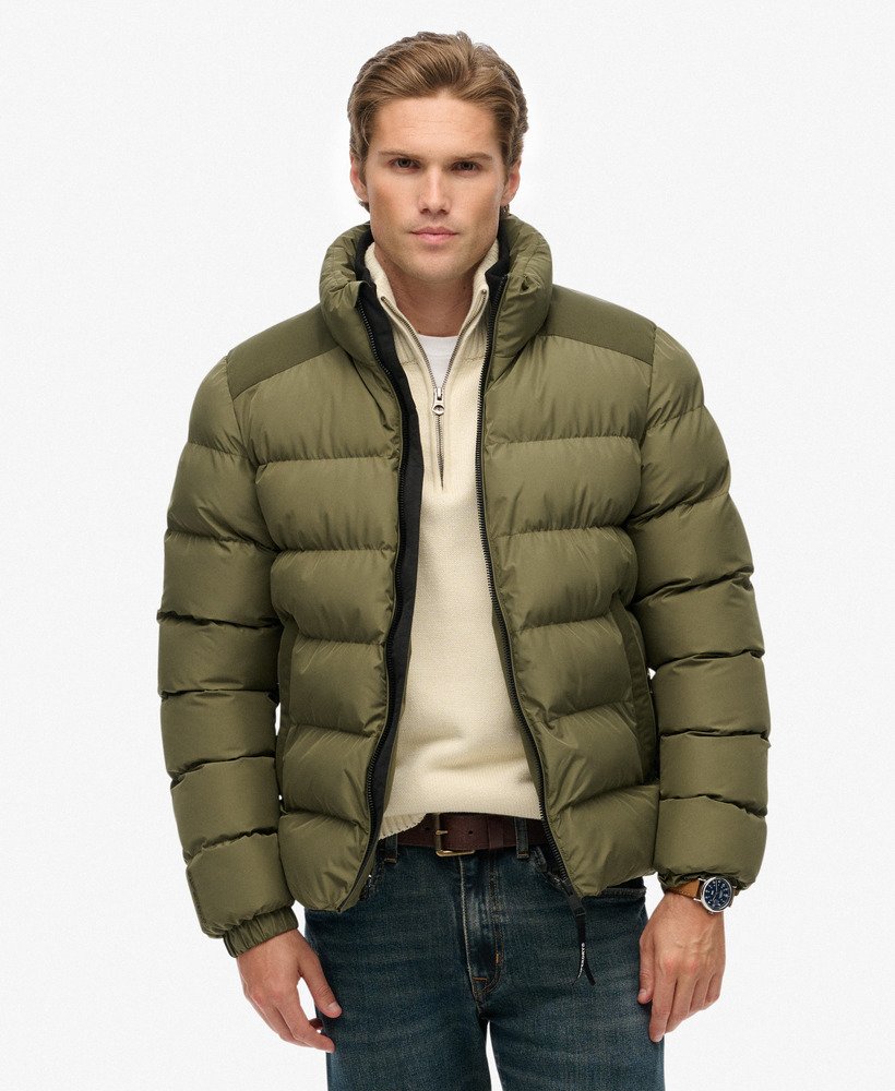 mens Sports Puffer Jacket in Shooting Olive | Superdry US