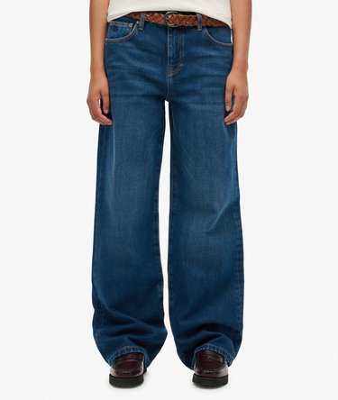 Jeans a Gamba Larga in Cotone Biologico Vita Media Image 3