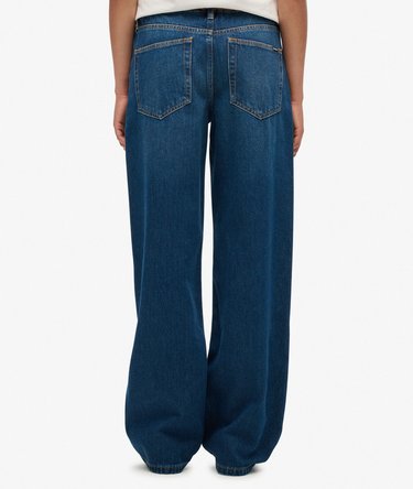 Jeans a Gamba Larga in Cotone Biologico Vita Media Image 4