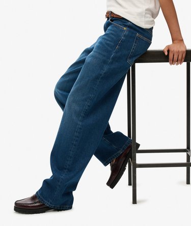 Jeans a Gamba Larga in Cotone Biologico Vita Media Image 2