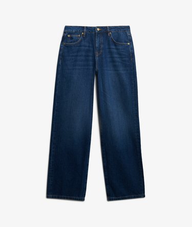 Jeans a Gamba Larga in Cotone Biologico Vita Media Image 8