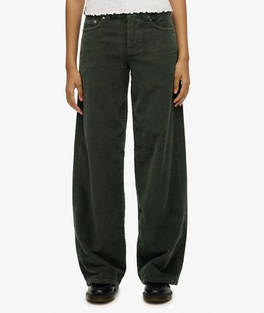 Pantalon baggy taille mi-haute en velours à grosses côtes Image 3