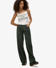 Pantalon baggy taille mi-haute en velours à grosses côtes