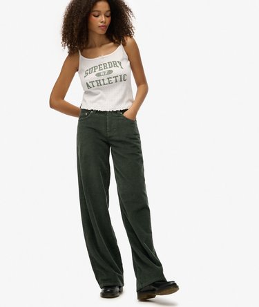 Pantalon baggy taille mi-haute en velours à grosses côtes Image 2