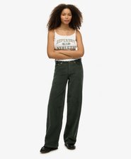 Pantalon baggy taille mi-haute en velours à grosses côtes