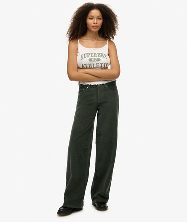 Pantalon baggy taille mi-haute en velours à grosses côtes Image 1