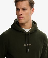 Fleece hoodie met micrologo