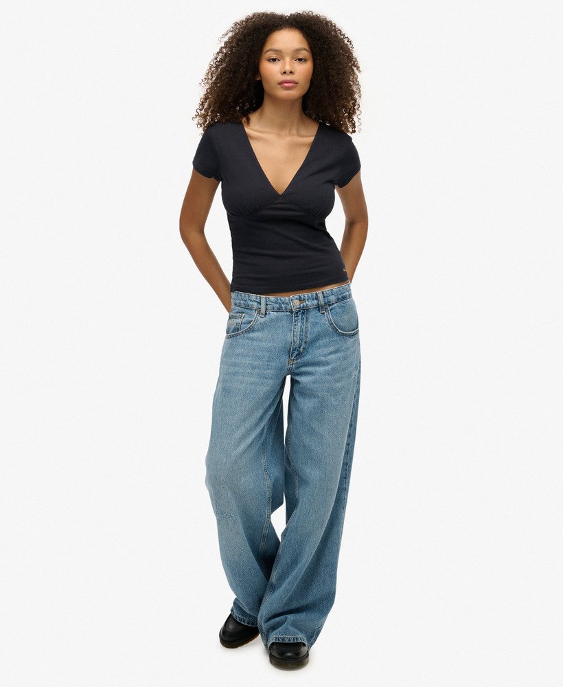 NEXT Vrouwen Set van 3 T-shirts met kapmouwtjes, 100% katoen Zwart/Wit/Streep 36