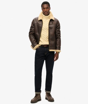 Faux Shearling Aviator Jacket Image 2